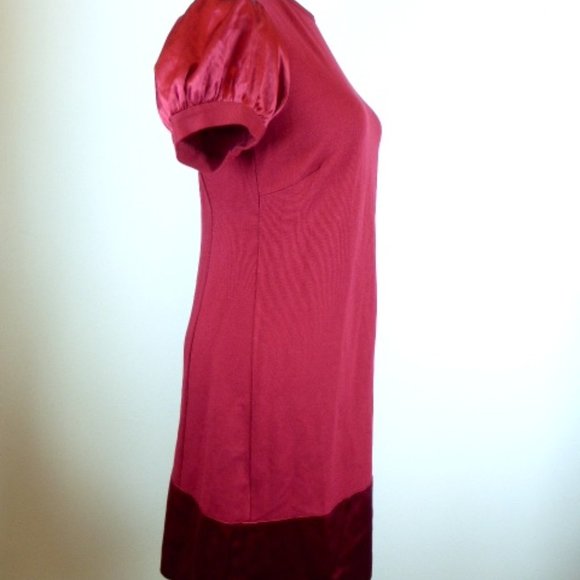 BEBE short sleeve silk DRESS cranberry red S - Picture 3 of 7